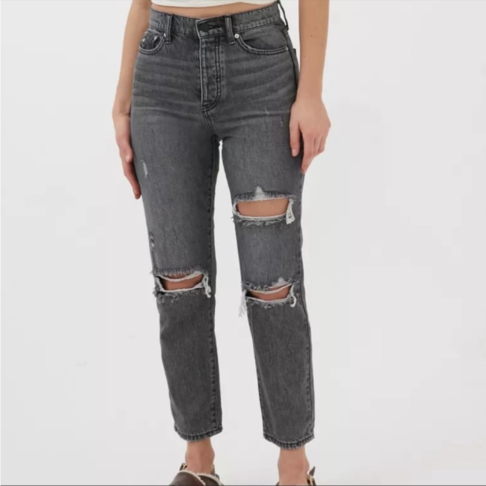 BDG High Waist Slim Straight Black Washed Jeans Size 26